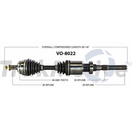 Surtrack Axle Cv Axle Shaft, Vo-8022 VO-8022